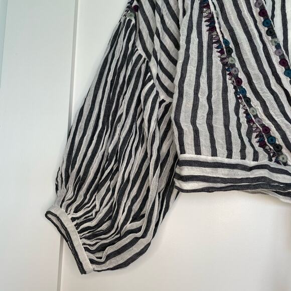 Free People Striped Wrap Top Size Medium NWT - Picture 5 of 9